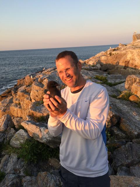 David Bonter with baby gull