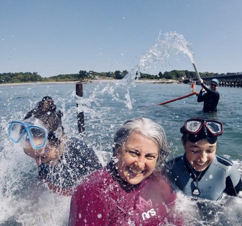 Diane Foster on a boat