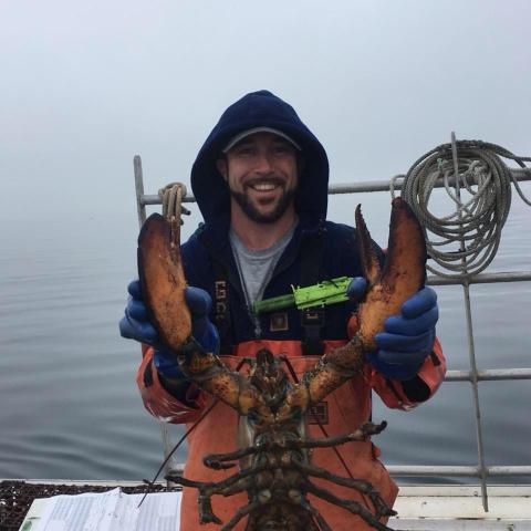 Owen Nichols with large lobster